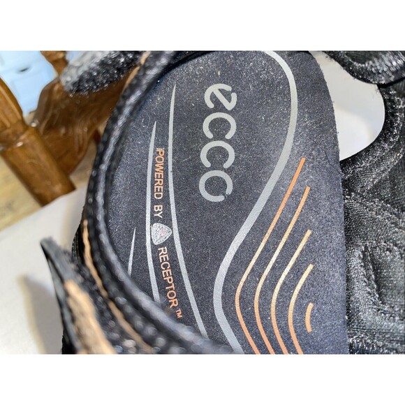 Ecco Men’s Strappy Sandals Sz 44 U.S. 11 M Brown Leather Hook & Loop Athleisure - Picture 2 of 12